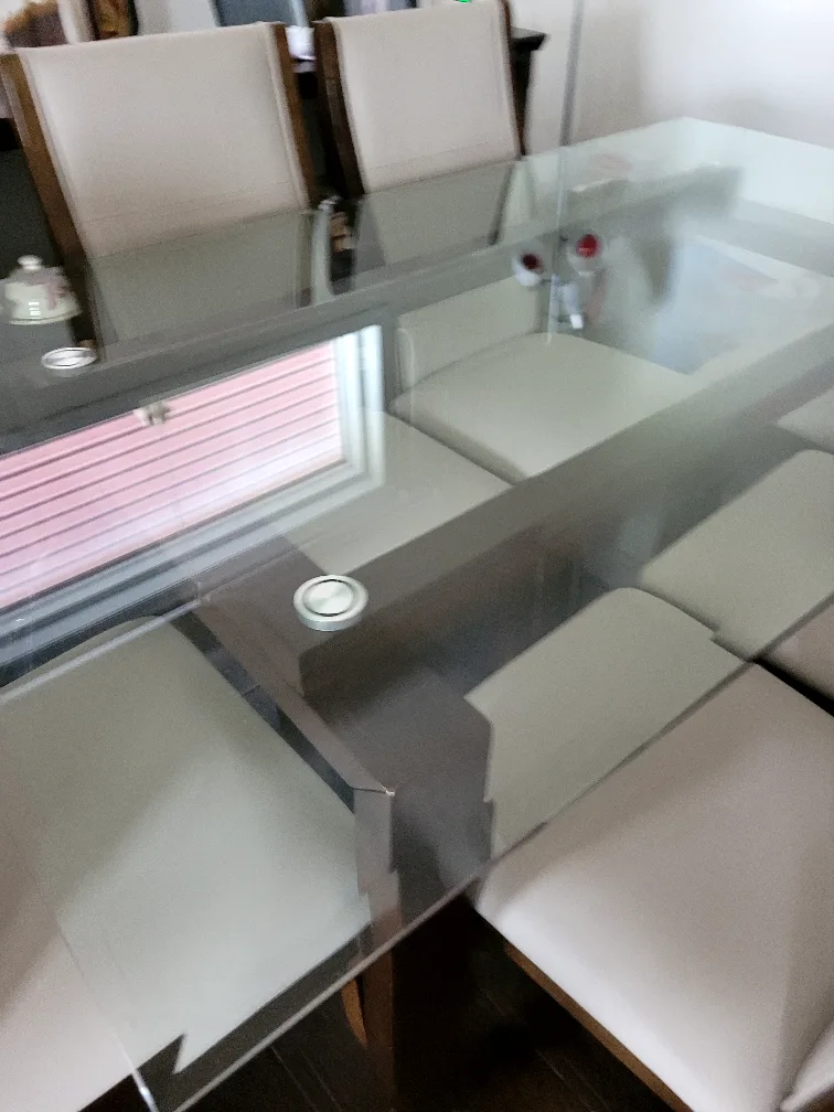 Glass Top Dining Table with 6 Chairs thumbnail