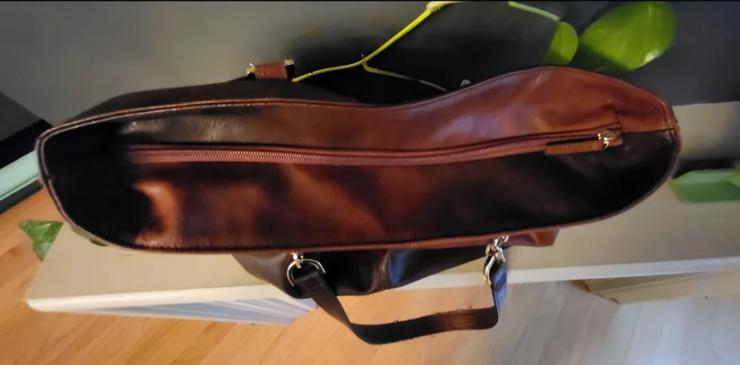 ❣️ Therapy Brown Tote Vegan Leather Handbag w Keychain Charm image indicator(4)