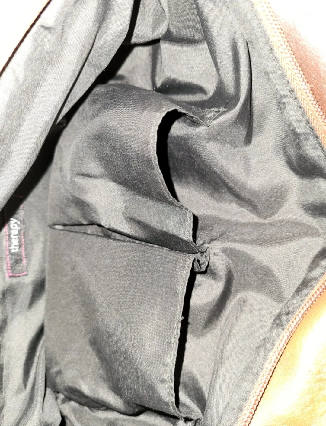 ❣️ Therapy Brown Tote Vegan Leather Handbag w Keychain Charm image indicator(5)