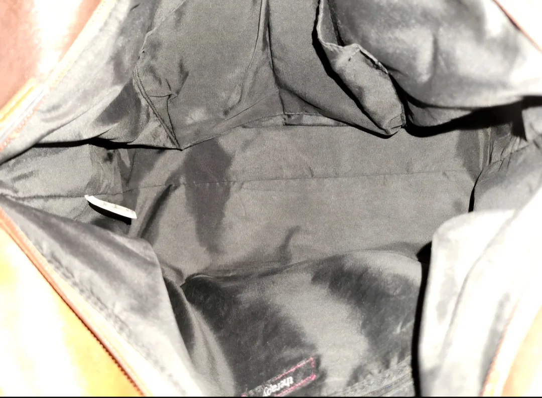 ❣️ Therapy Brown Tote Vegan Leather Handbag w Keychain Charm image indicator(6)