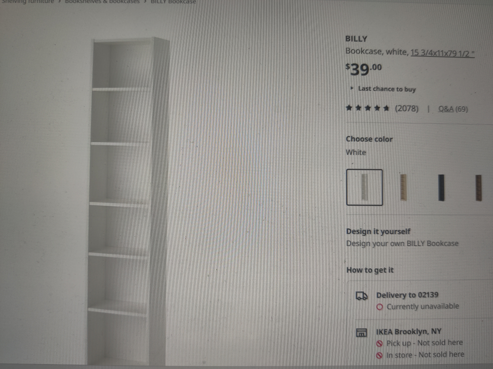 Ikea Billy White Bookshelf - photo 2