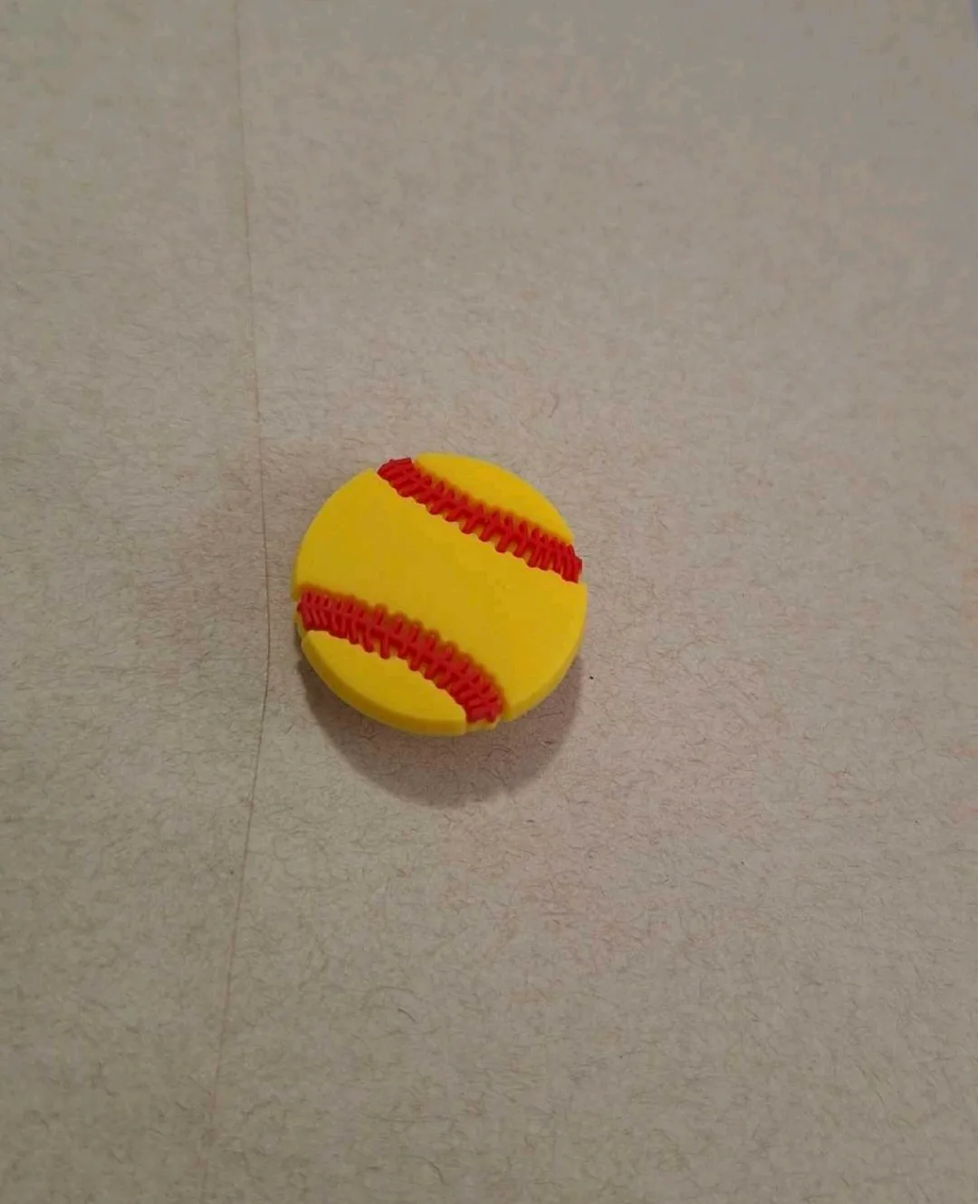 New Crocs Inspired Yellow Softball Jibbitz Charm 🇨🇦 thumbnail
