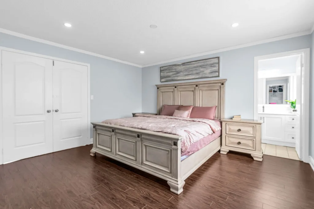 King Sized Bed Frame, Night Stands and mattress thumbnail