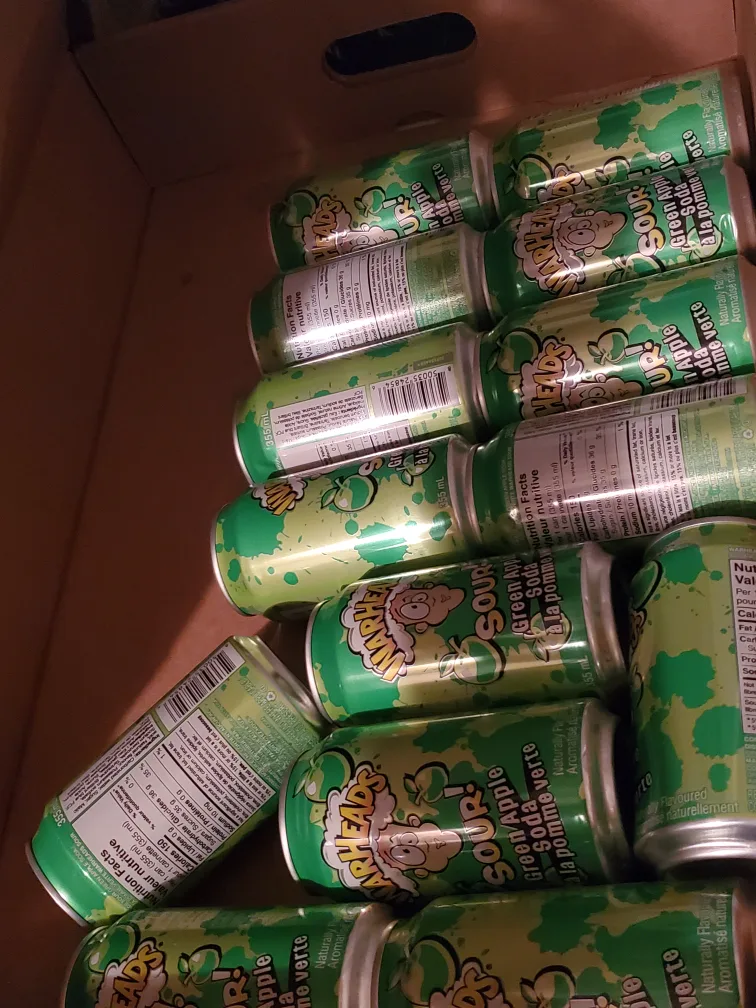 Warheads Green Apple Sour Soda Cans image indicator(2)