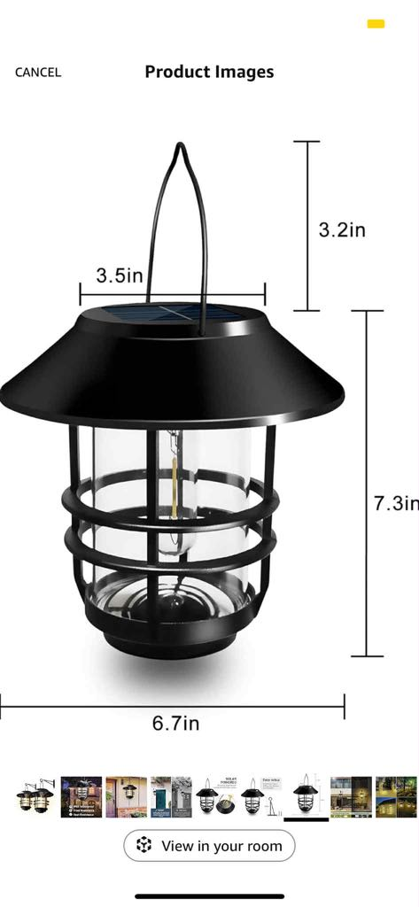 Solar Powered Outdoor Hanging Lantern - photo 2