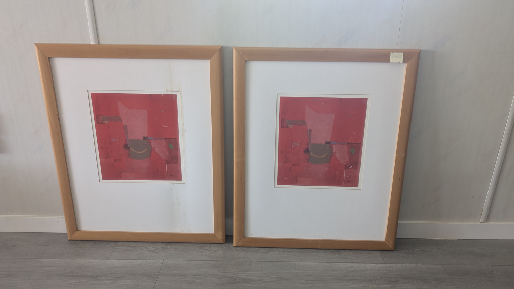 Pair of Framed Abstract Art Prints