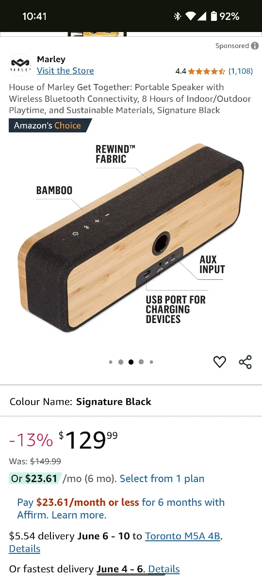 House of Marley Portable Speaker, Wireless Bluetooth image indicator(5)