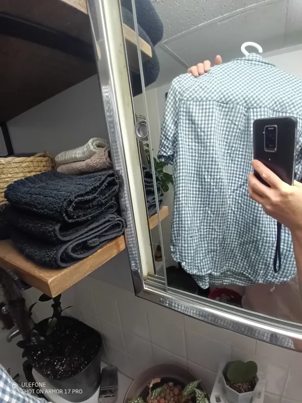 Gingham Print Button-Up Shirt image indicator(3)