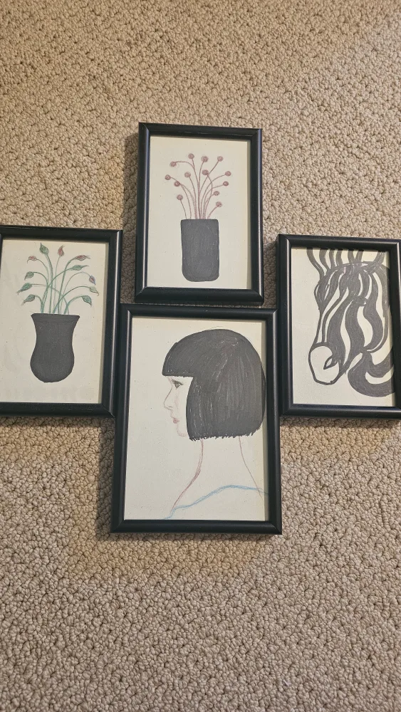 Pictures frames with drawings #freecycle thumbnail