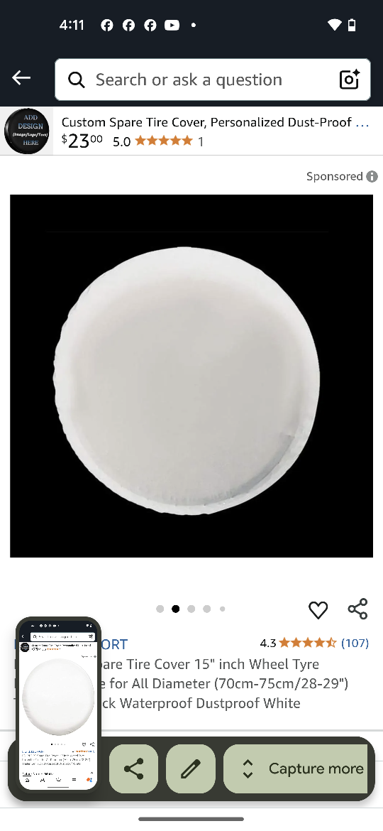 4 White Spare Tire Covers - photo 2