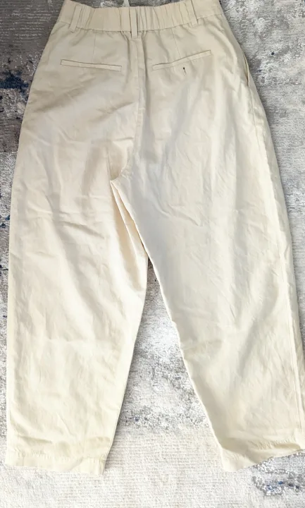 BNWT Uniqlo linen blend pleated tapered pants image indicator(3)