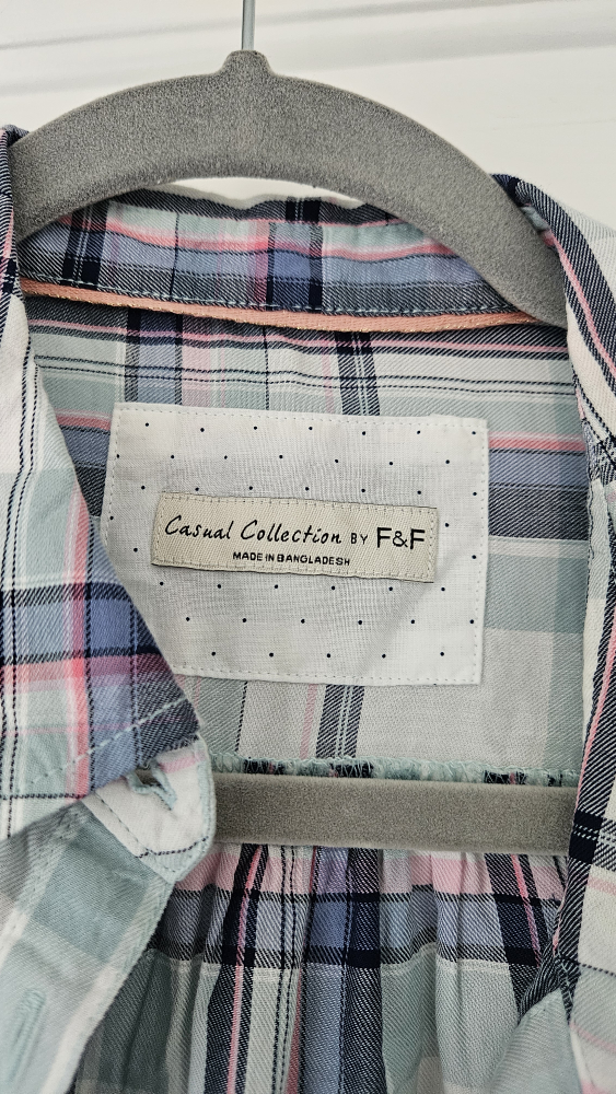 F&F Casual Collection Plaid Tie-Front Shirt, US size 6, Medium - photo 3