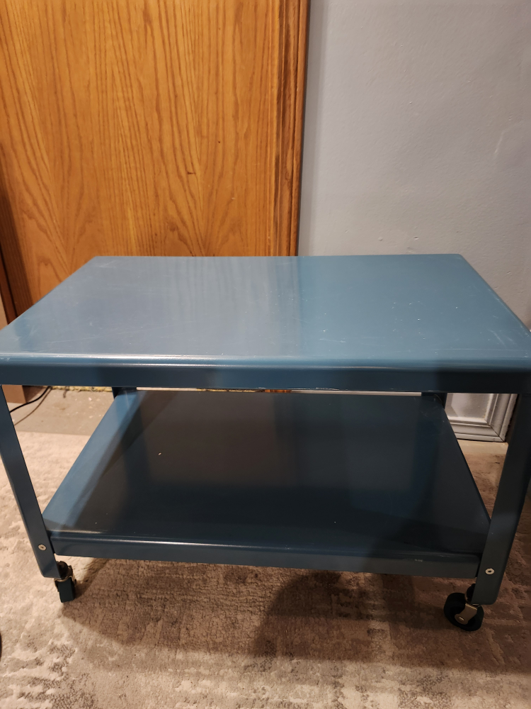 Teal Rolling Cart