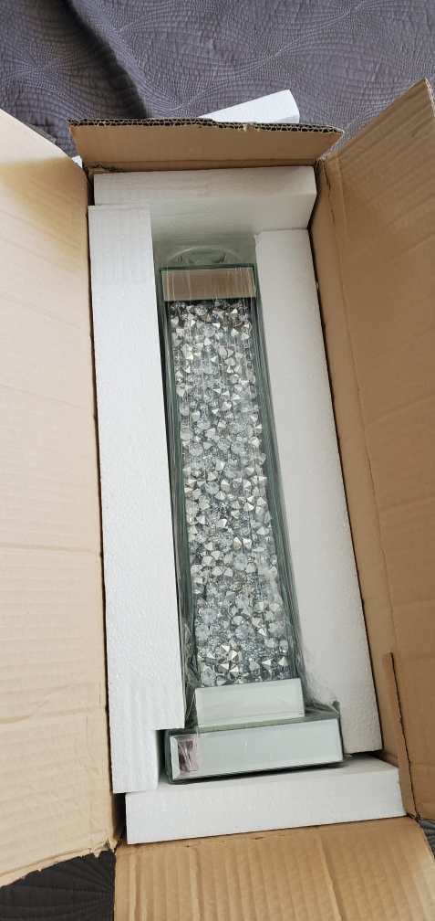 New Mirrored Crystal Pillar Table candle holder - photo 3