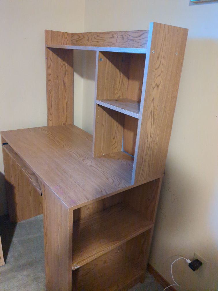Oak Wood Desk with Hutch - photo 4