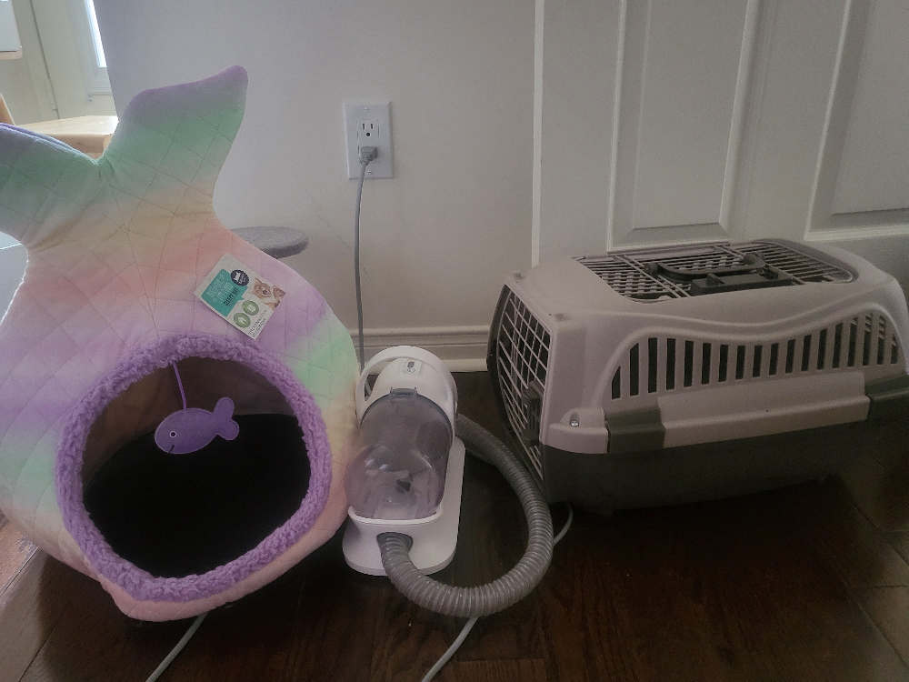 Pet Home, Carrier, and Vacuum Bundle