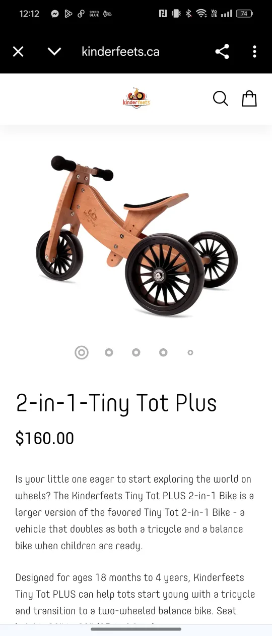 Kinderfeets 2-in-1 Balance Bike / Tricycle thumbnail