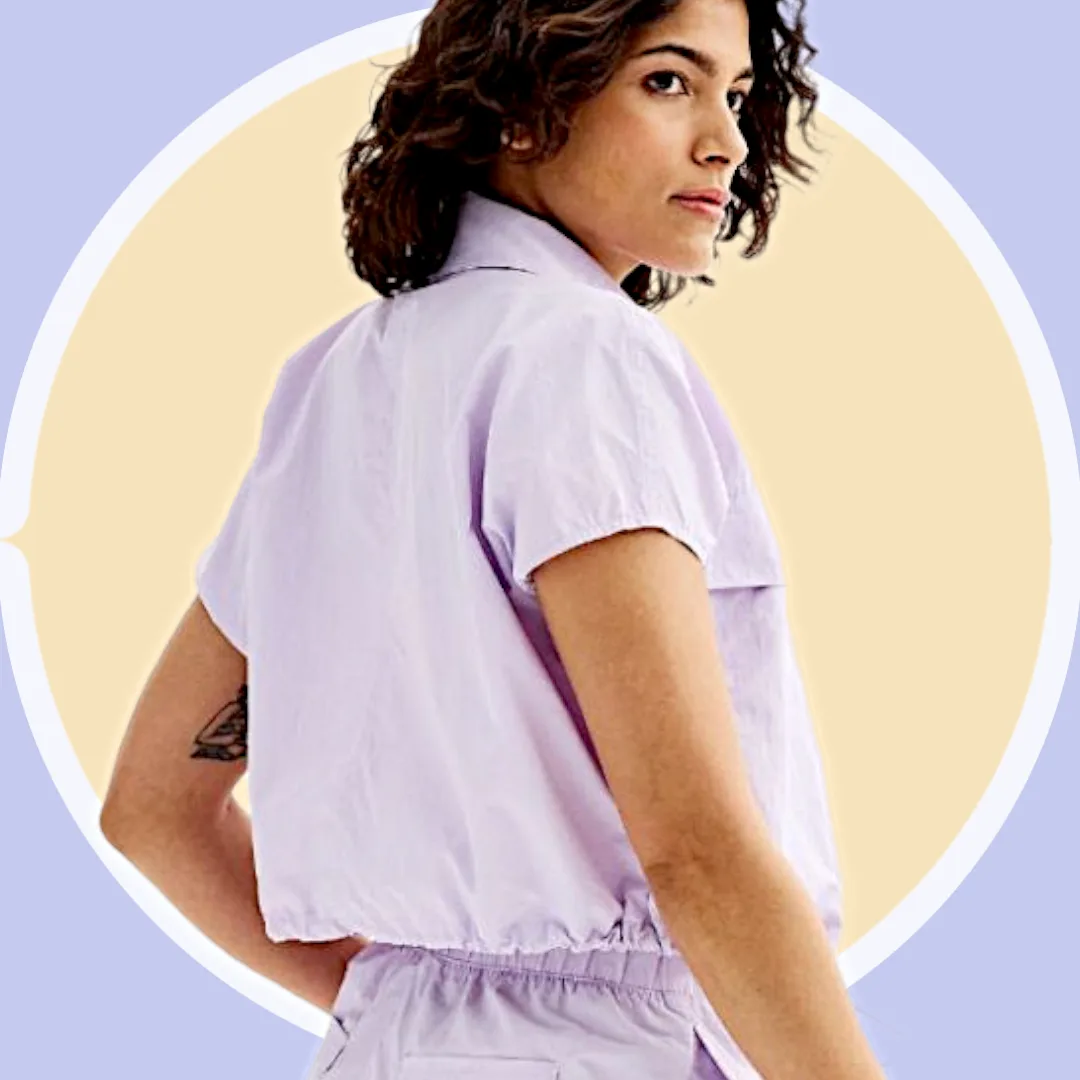 Lightweight NWT XL, XXL Crop Utility Cargo Shirt, 4 Pockets image indicator(4)