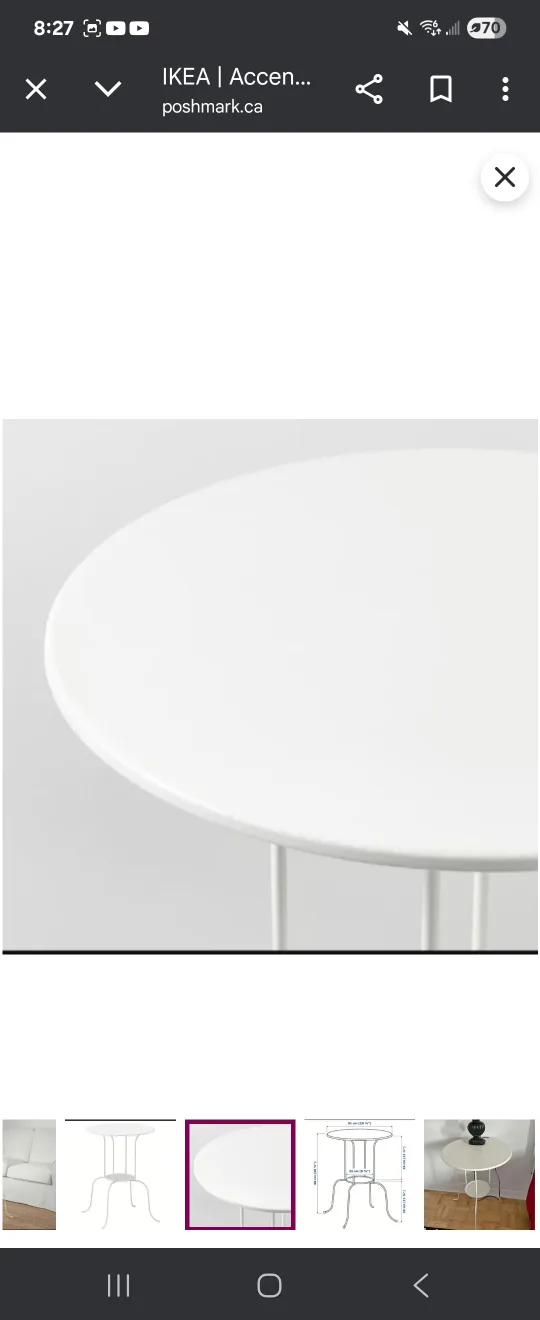 ONE IKEA Lindved Side Table, White (50 x 68 cm) #freecycle image indicator(3)