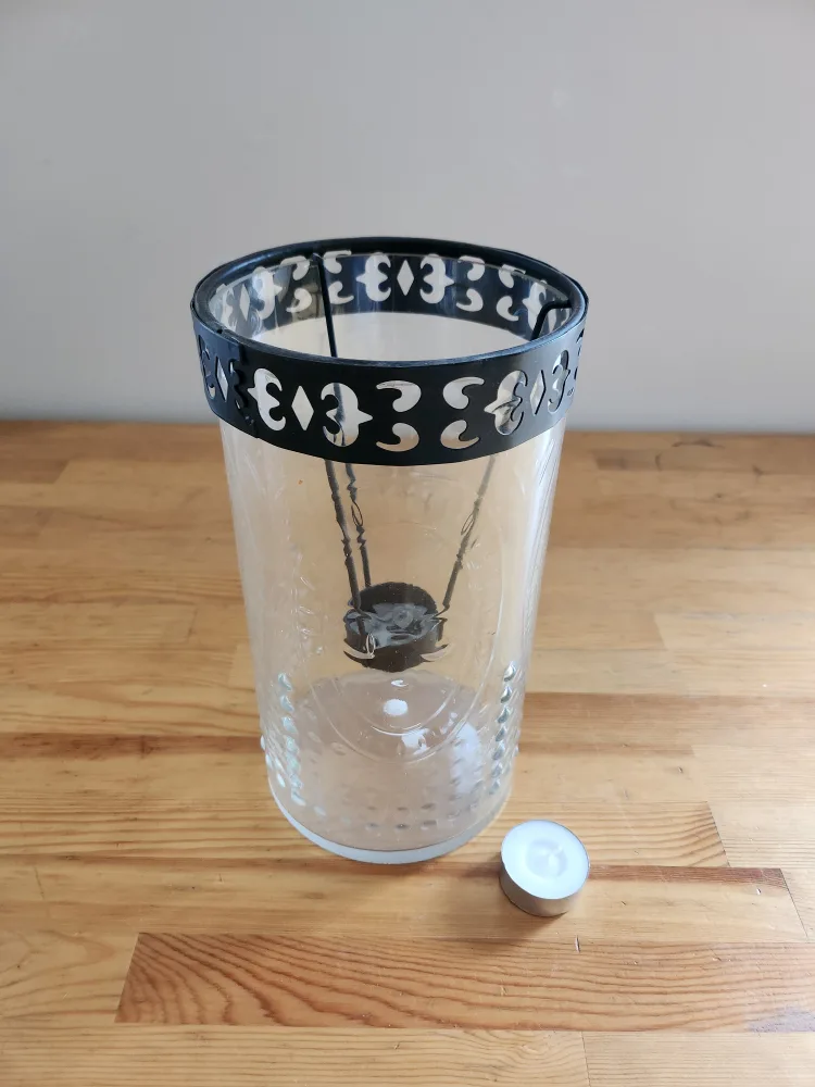 Glass Candle Holder with Metal Stand thumbnail