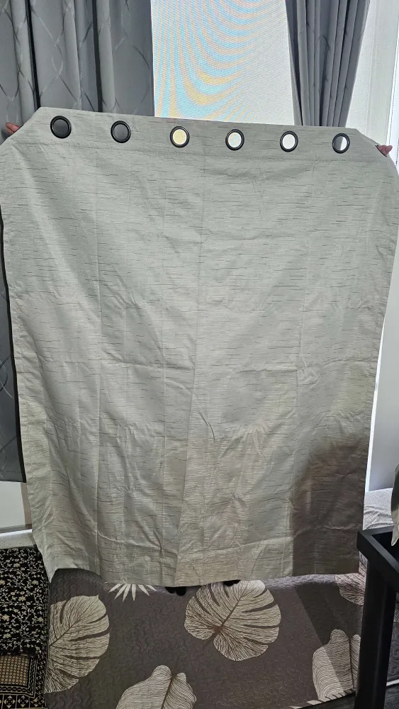 Grey Curtain Full Blackout x 2 Items image indicator(2)