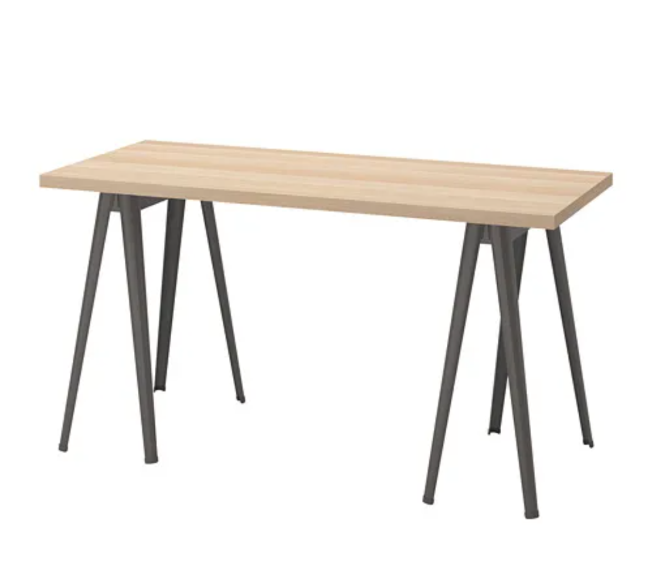 Wooden Top Desk with Dark Gray Legs IKEA