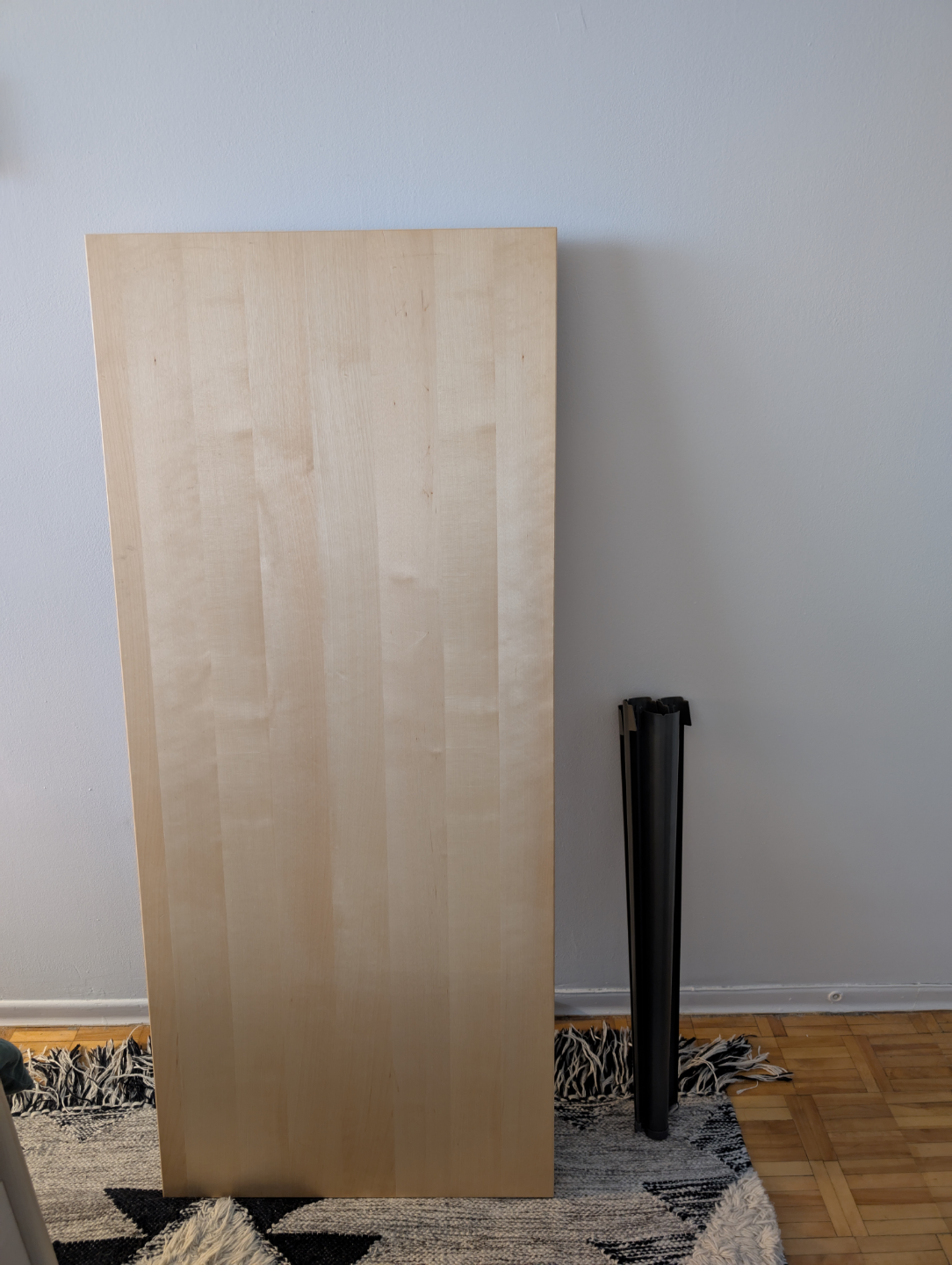 Wooden Top Desk with Dark Gray Legs IKEA - photo 2
