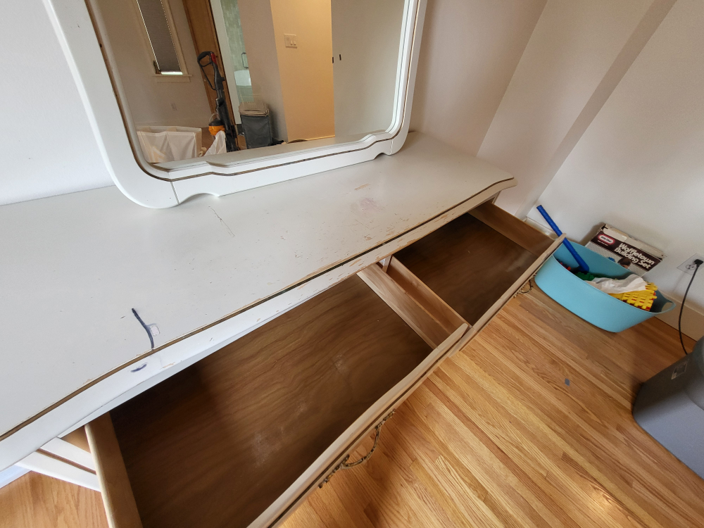 White Vanity Dresser with Mirror
