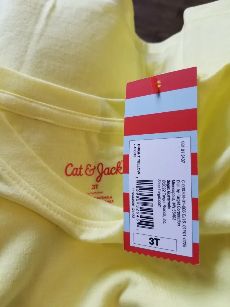 New Cat & Jack Bright Yellow T-shirt - Size 3T image indicator(4)