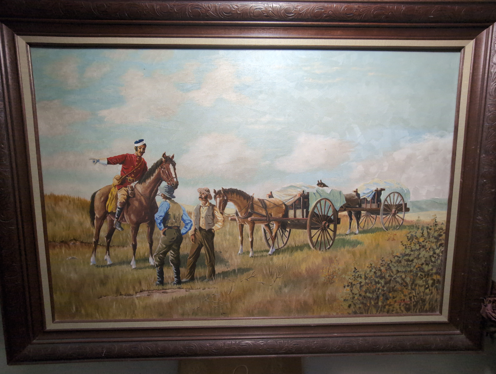Mounted Officer and Wagons Painting by Spelman - photo 2