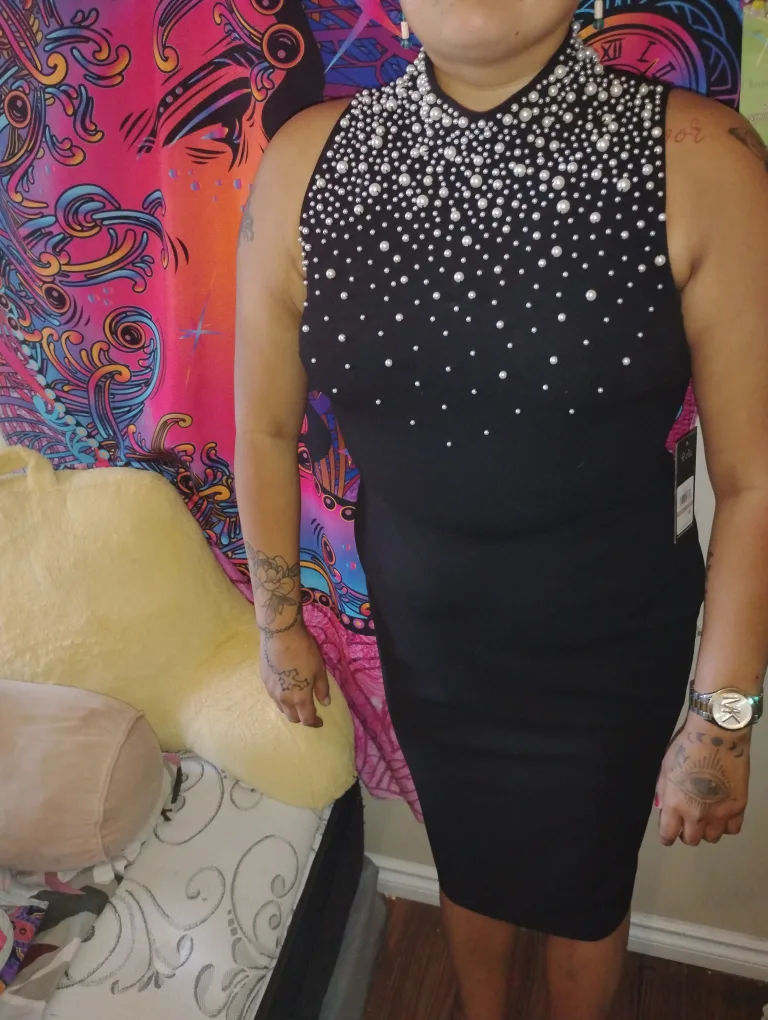 Karl Lagerfeld Black Dress Size 12 thumbnail