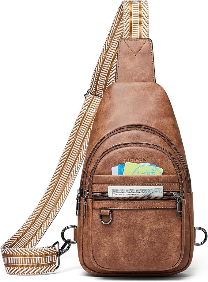 Mroede 5 Pocket Crossbody Sling Bag – Vegan PU Leather