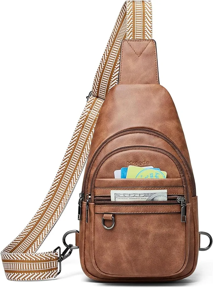 Mroede 5 Pocket Crossbody Sling Bag – Vegan PU Leather thumbnail