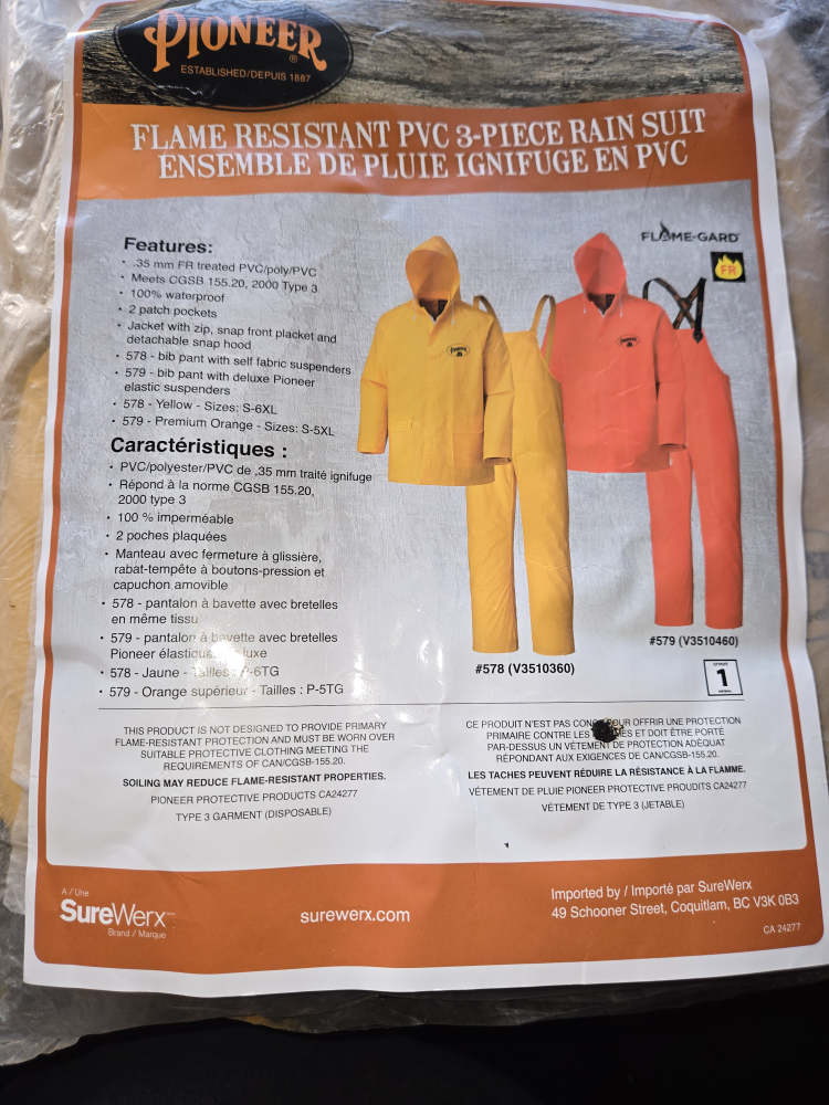 Pioneer Flame Resistant Rain Suits - New