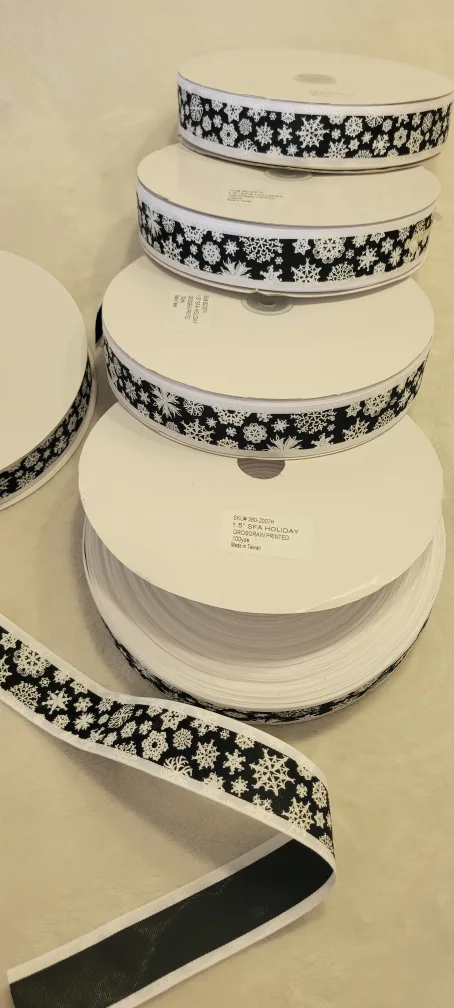Snowflake Grosgrain Ribbon/chiristmas ribbon 🎀 image indicator(3)