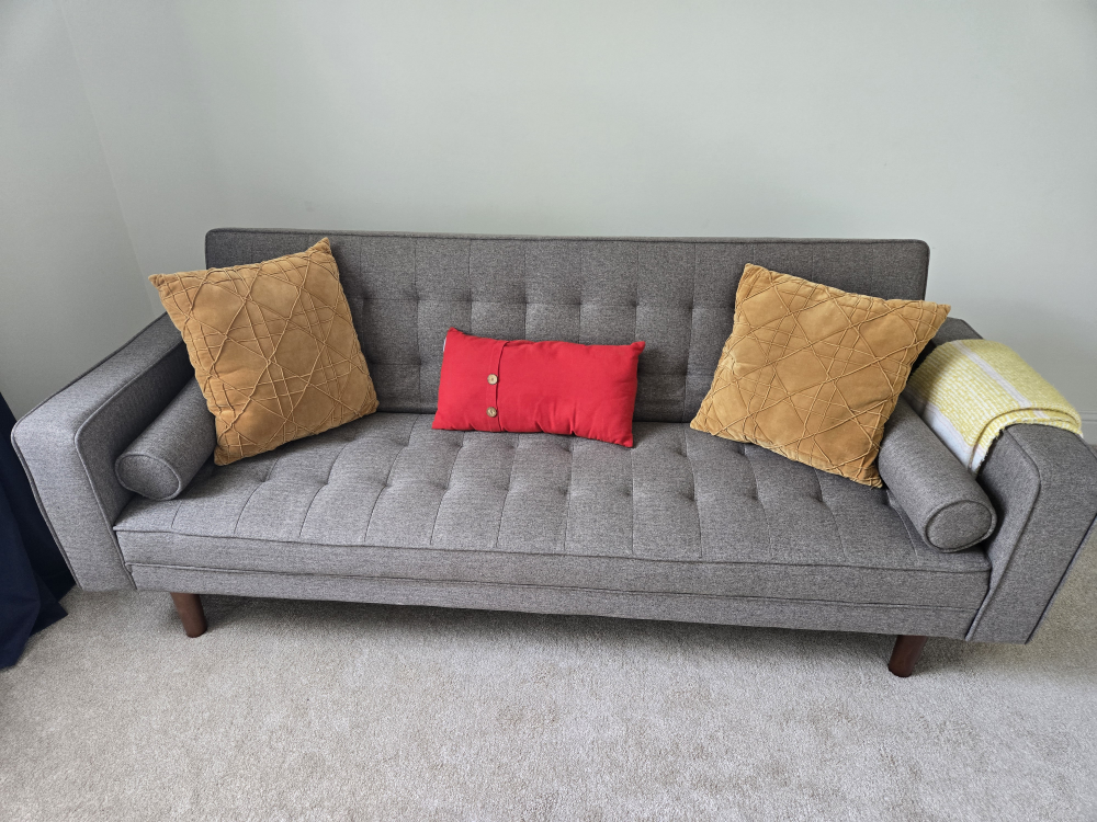 Grey Convertible Futon Sofa Bed - photo 4