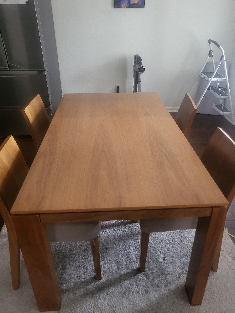 Wood Dining Table and Chairs Set