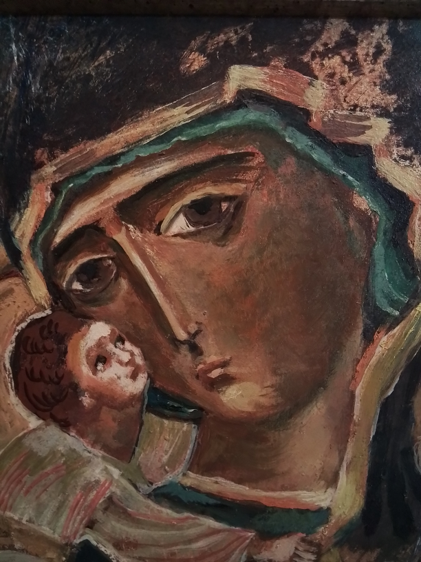 Iconic Russian Avante Garde Style Madonna & Child Oil Paining - photo 3