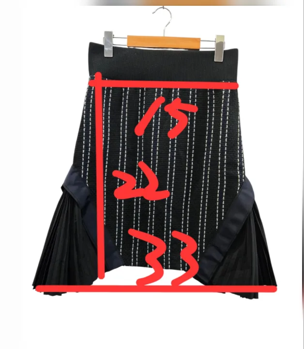 Japanese Brand Sacai Luck Side Pleated Tweed Skirt Size M/L image indicator(2)