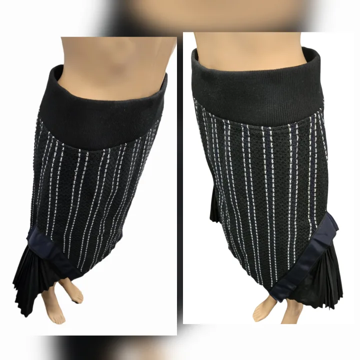 Japanese Brand Sacai Luck Side Pleated Tweed Skirt Size M/L image indicator(5)