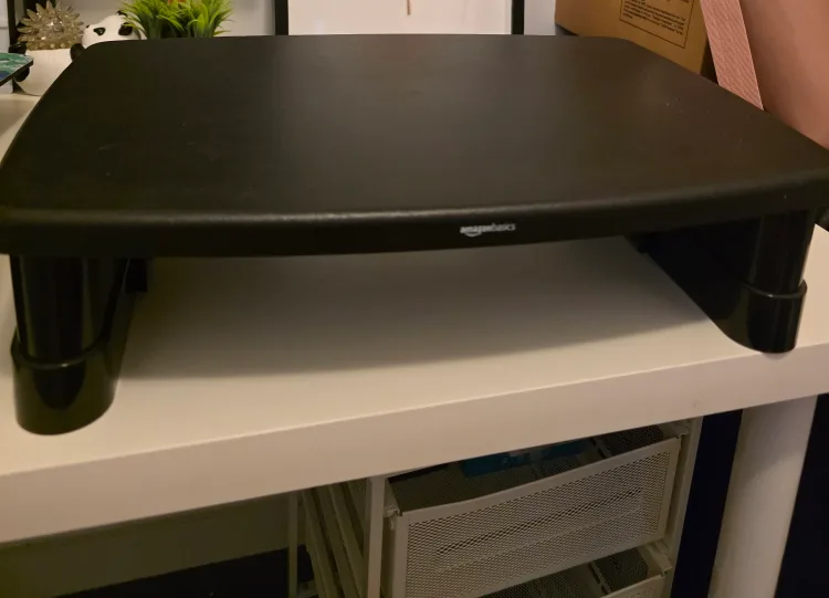 Amazon Basics Height Adjustable Monitor Riser Desk Stand - Black thumbnail