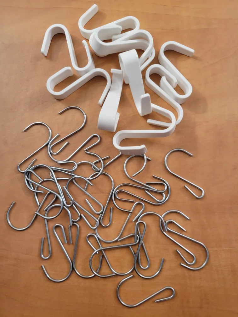 S Hooks - Metal & White Plastic thumbnail