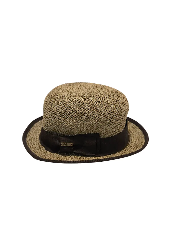 DeLuxe Women's Straw Boater Hat thumbnail