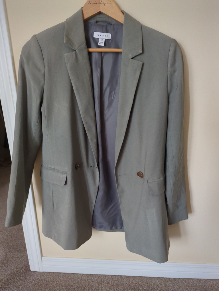 Topshop Olive Green Blazer - Size US 4