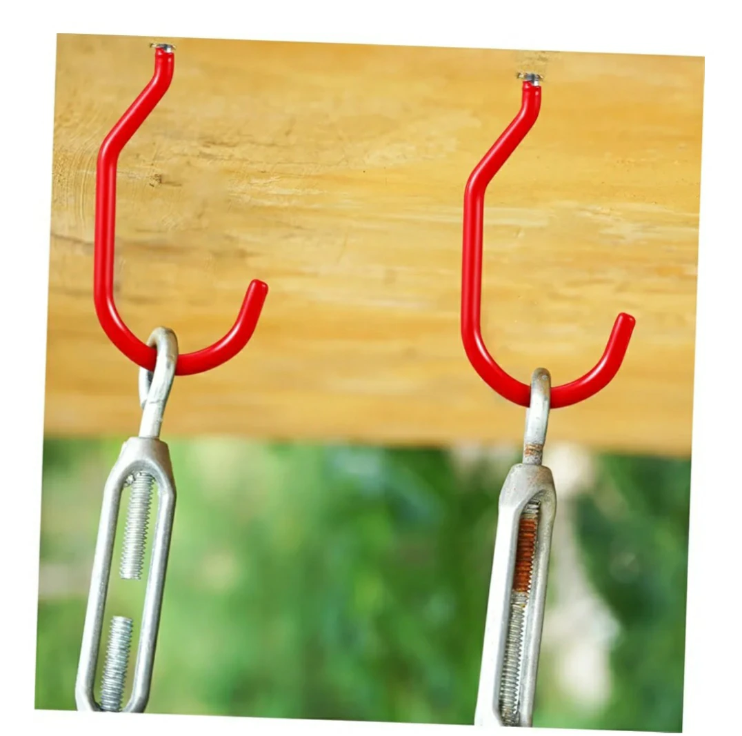 2 Red Storage Hooks for Bikes, Scooters, Tires, Hoses - photo 3
