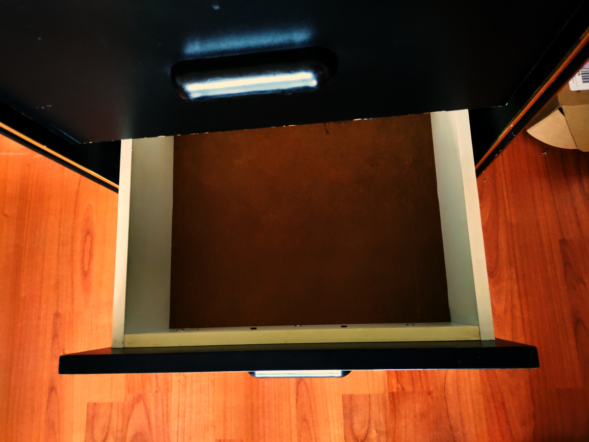Black Nightstand with Drawers - photo 2
