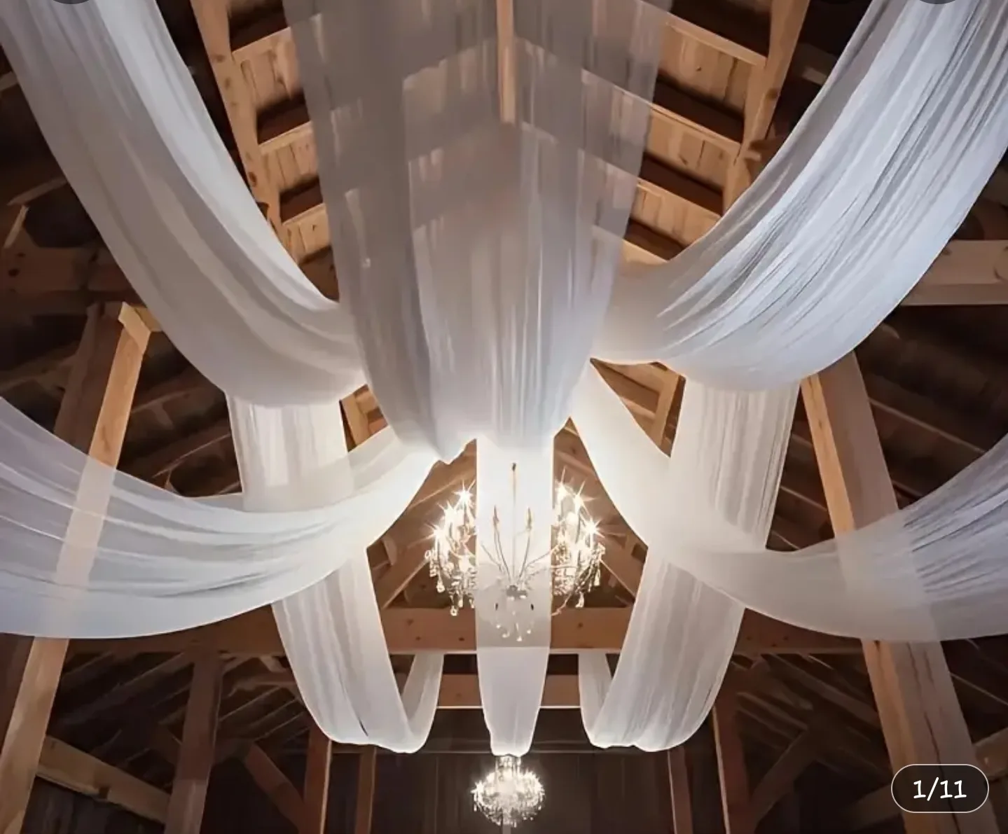 wedding White Sheer Silk-Like Fabric thumbnail