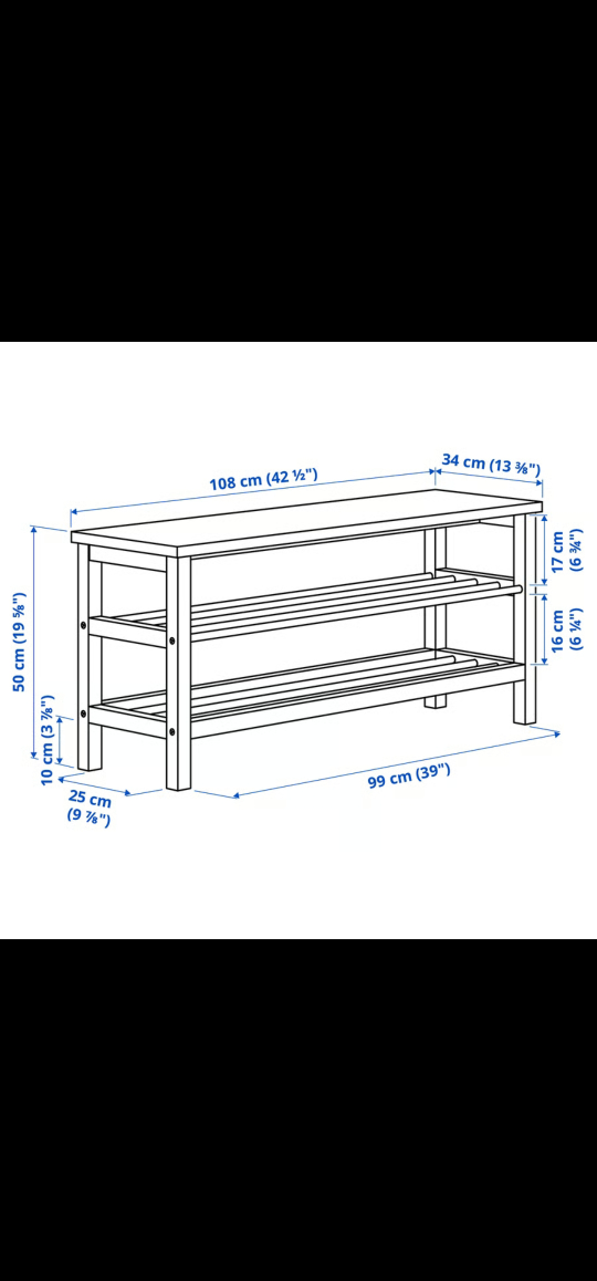 IKEA Shoe Rack & Bench - Black - photo 3