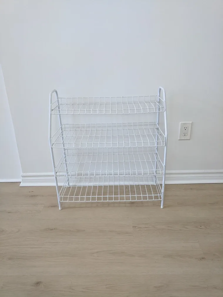 White Metal 4-Tier Shoe Rack thumbnail