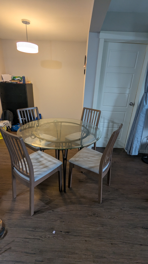 Glass Top Dining Table with 4 Chairs - photo 2